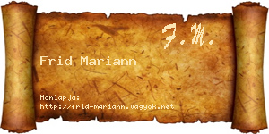 Frid Mariann névjegykártya